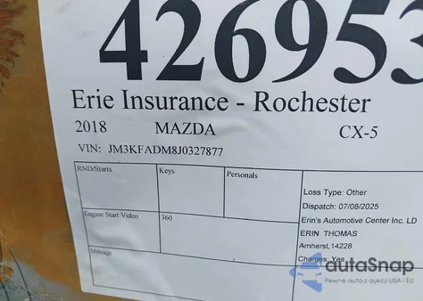 2018 Mazda Cx-5 Grand Touring из США, поврежденный, VIN JM3KFADM8J0327877